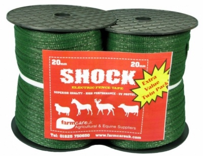 Shock Green 20mm Electric Fence Tape Twin Pack Deal